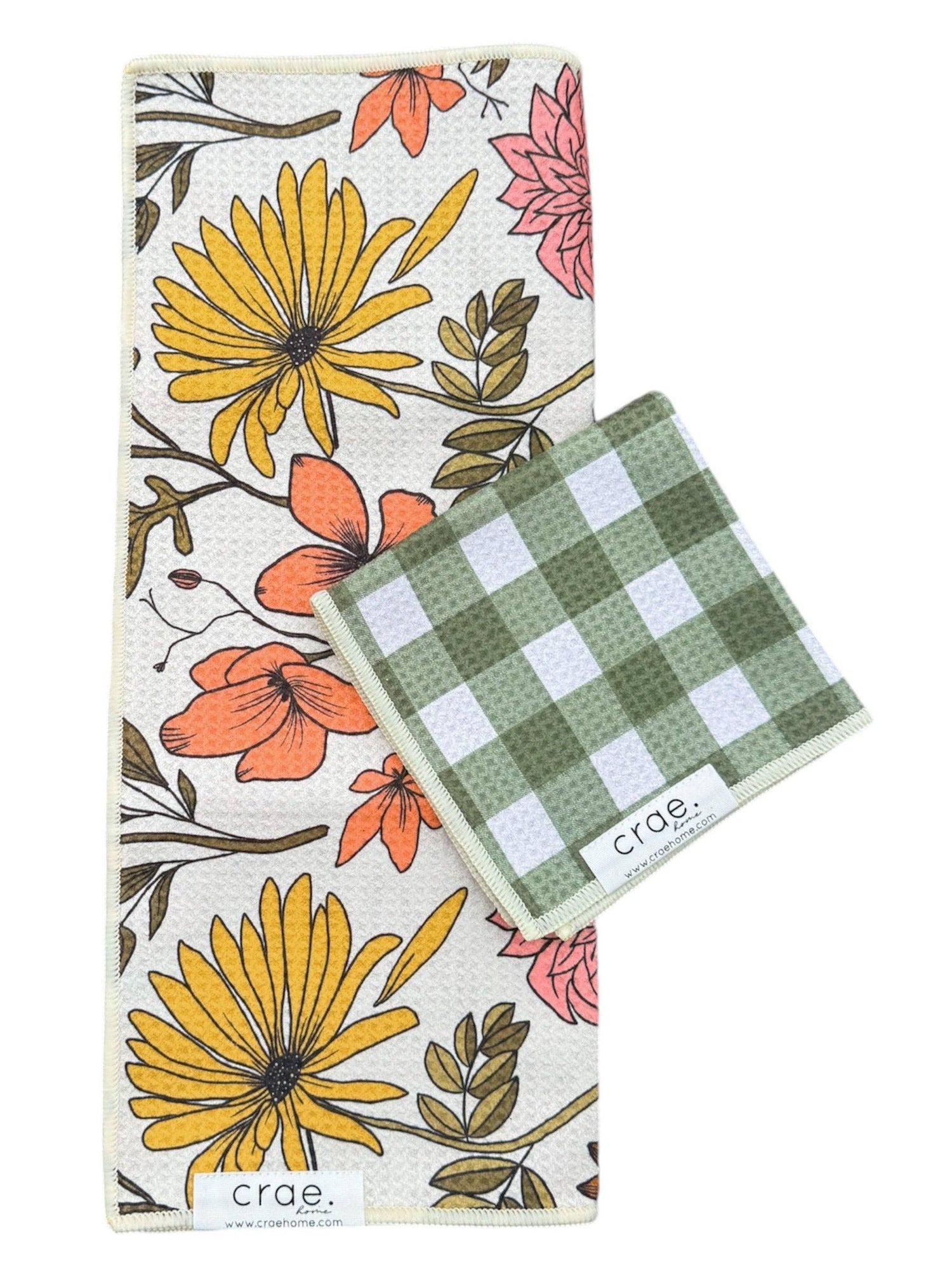 Urban/Olive: Double Sided-Hand Towel Washcloth Set