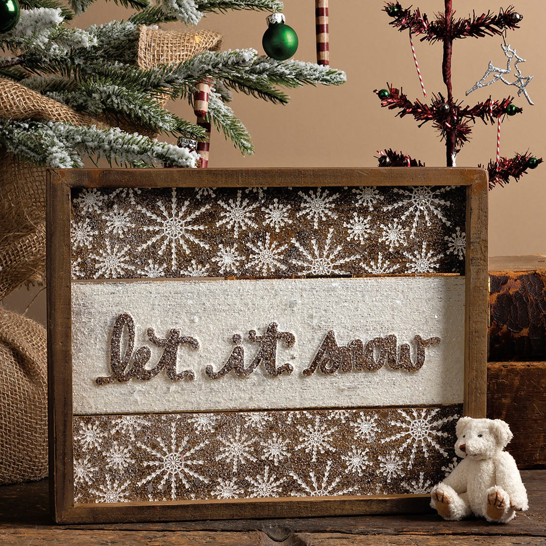 Let It Snow Slat Box Sign