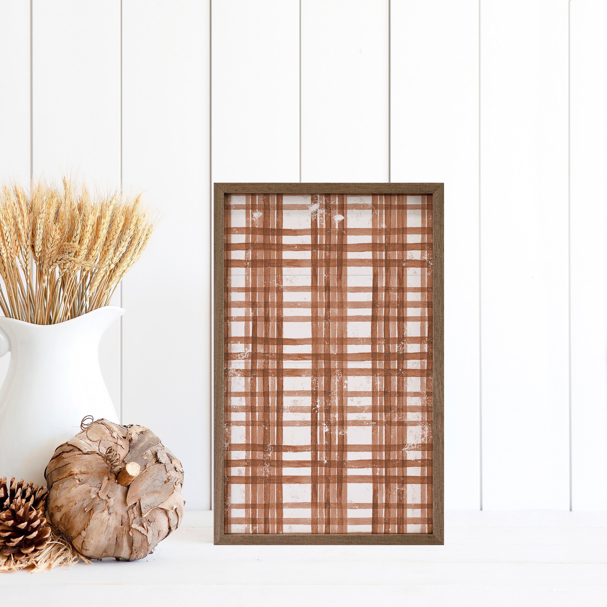 Fall Watercolor Plaid Orange