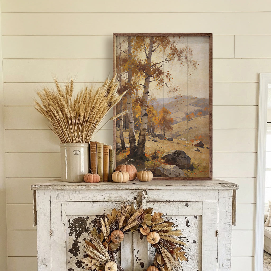 Golden Birch In Autumn Hills