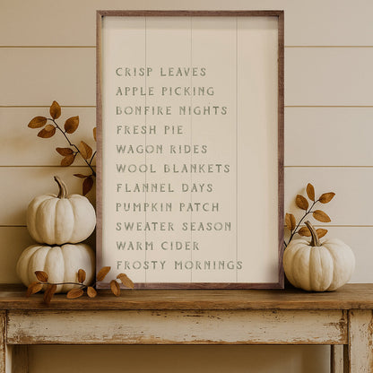 Autumn Activities List