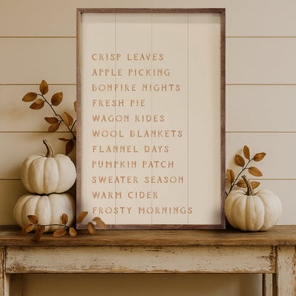Autumn Activities List