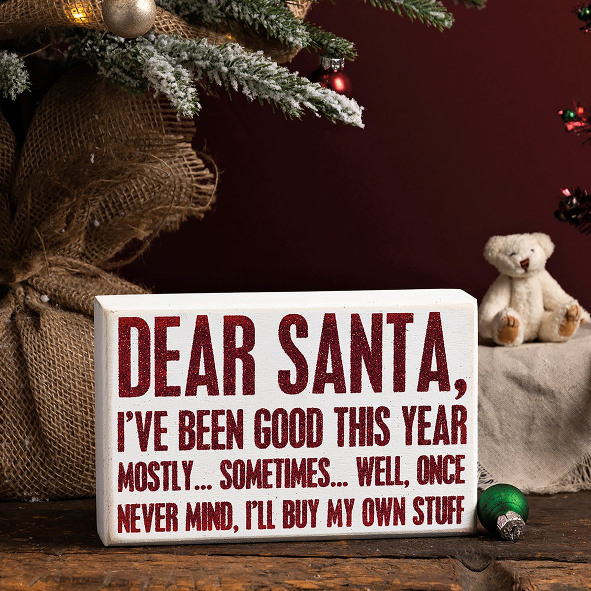 Dear Santa, Block Sign