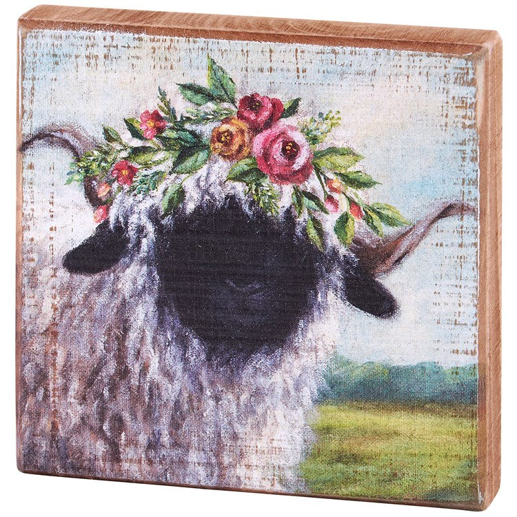 Floral Sheep Block