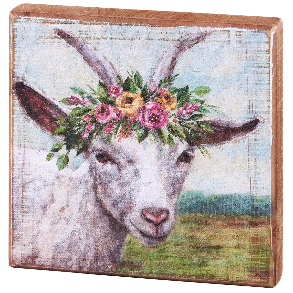 Floral Goat Block