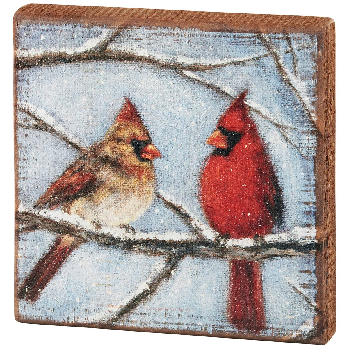 Cardinal Couple Block Sign