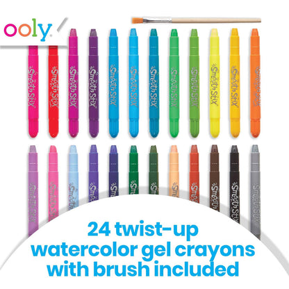 Smooth Stix Watercolor Gel Crayon Set - 6 Colors