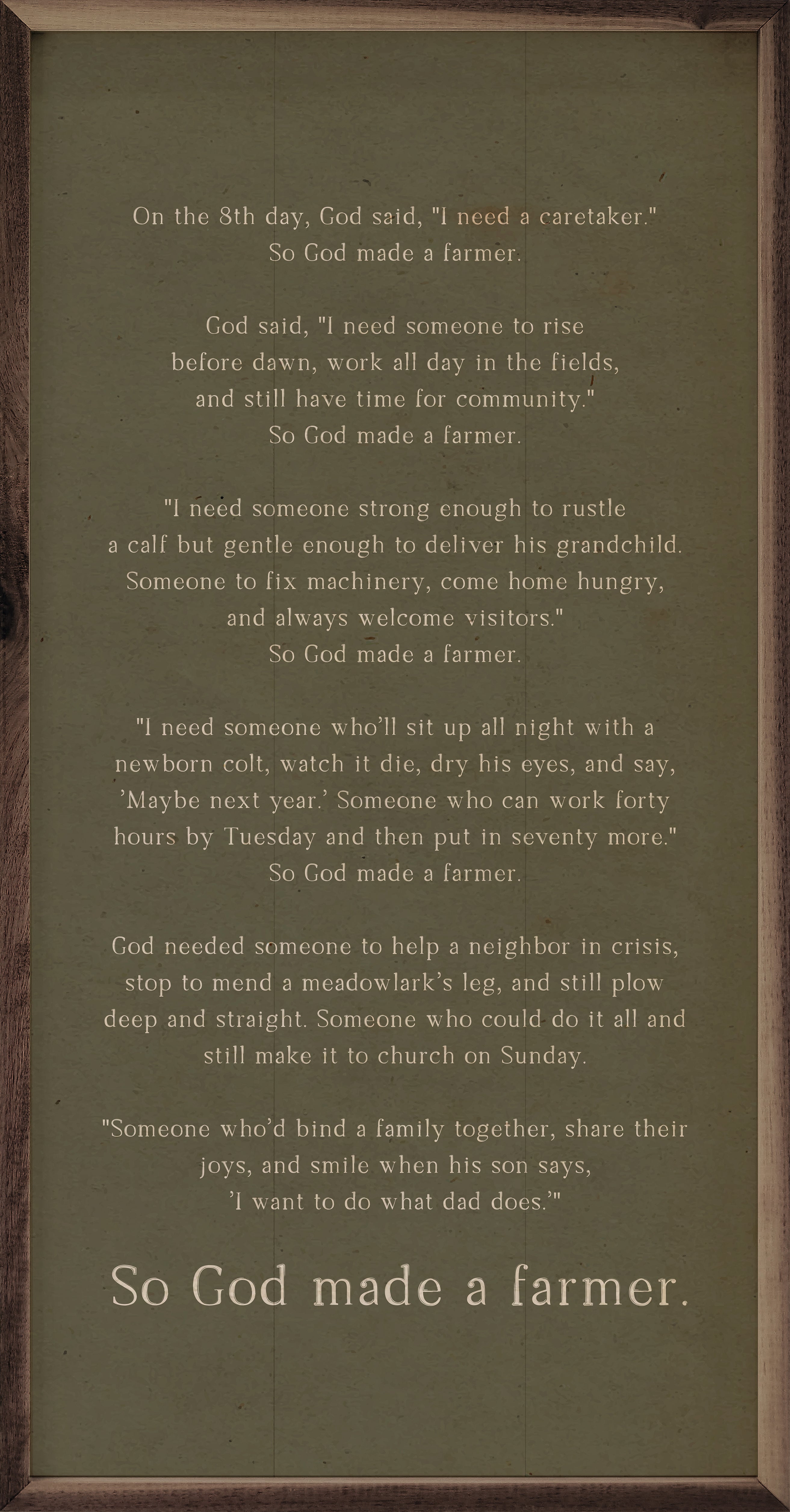 So God Made A Farmer Speech