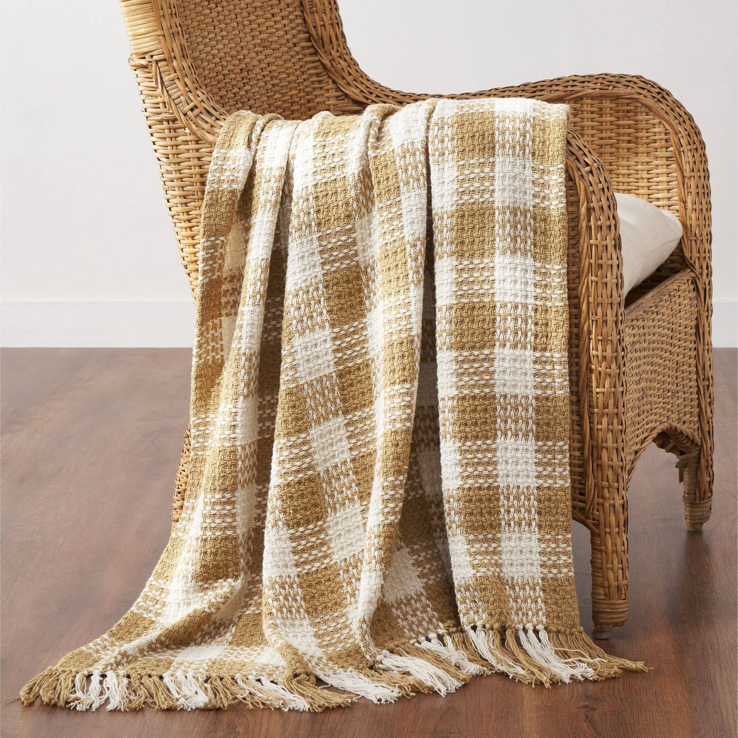 Golden Wheat Heritage Check Throw