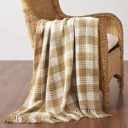 Golden Wheat Heritage Check Throw