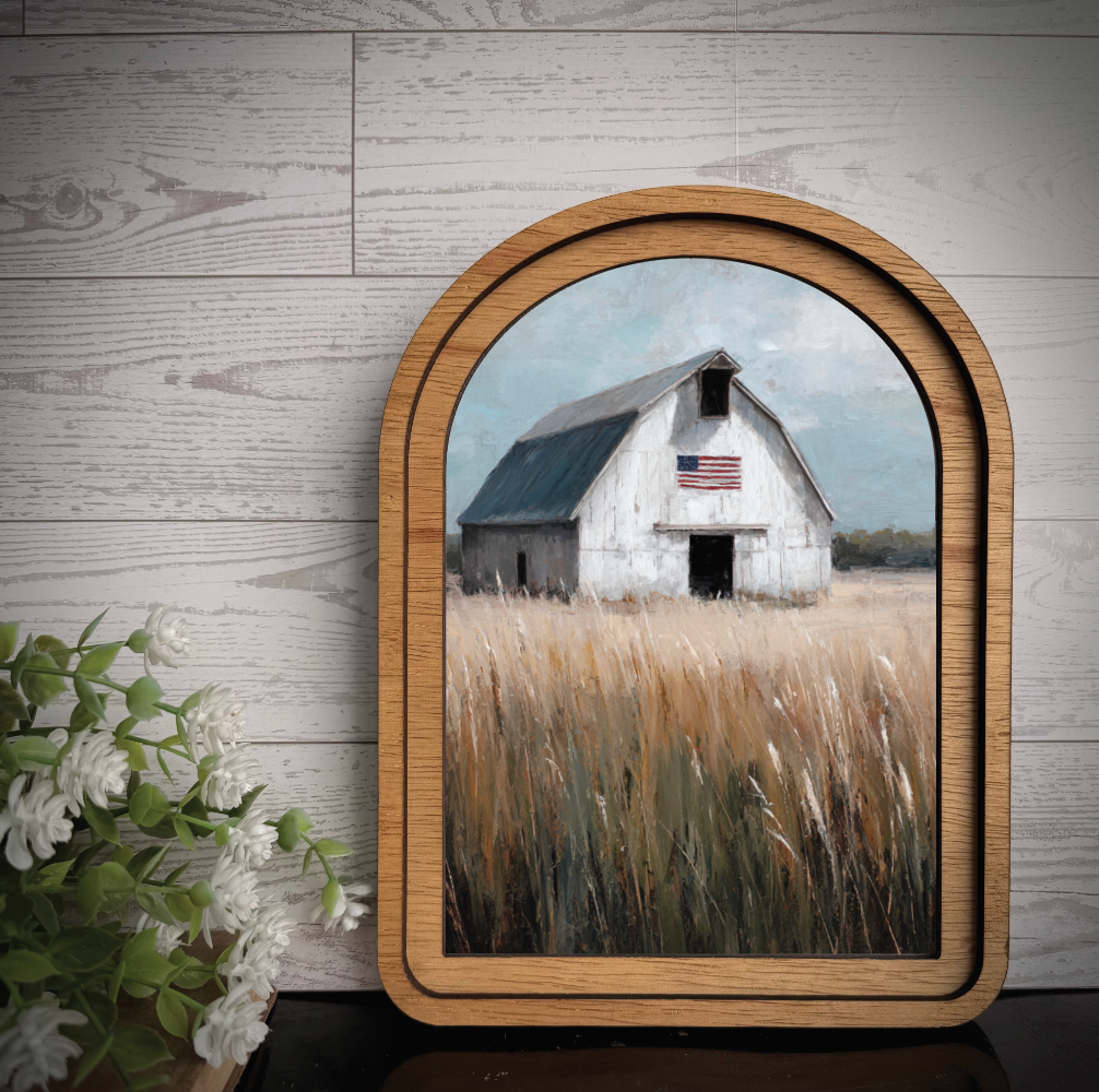 Arch Frame Art Print July 4th Flag America | Wood & Canvas