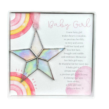 Little Star: Baby Girl Stained Glass Star