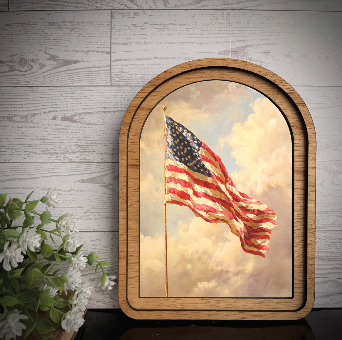 Arch Frame Art Print July 4th Flag
