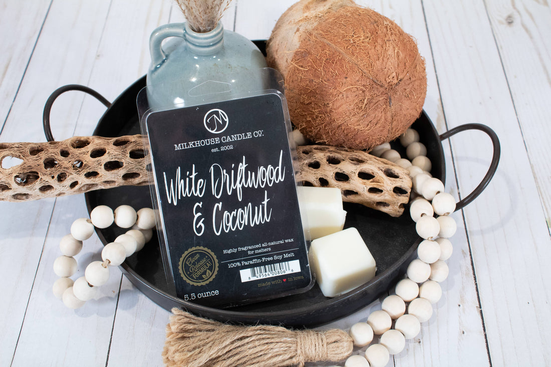 5.5 oz Wax Melts: White Driftwood &amp; Coconut