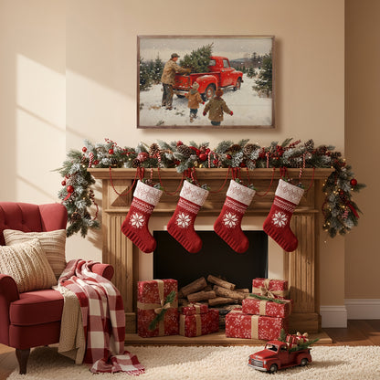 Christmas Tree Farm Red Truck