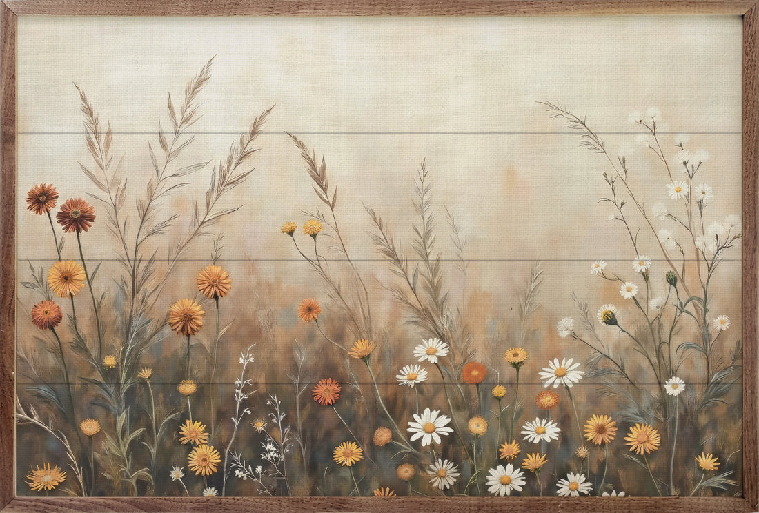 Fall Field With Mums And Daisies