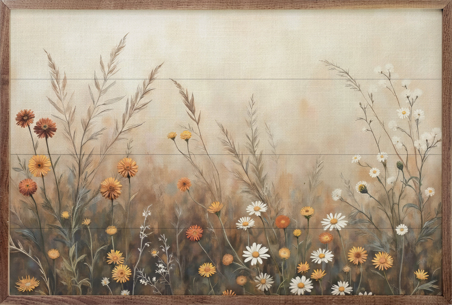 Fall Field With Mums And Daisies