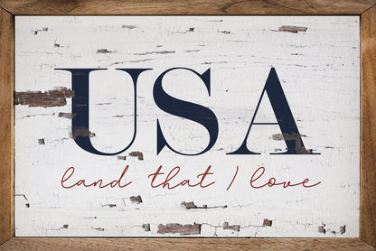 USA Land That I Love Whitewash