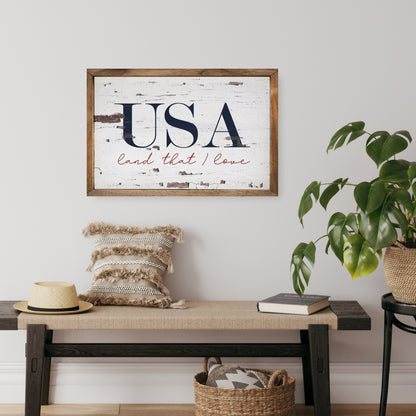 USA Land That I Love Whitewash