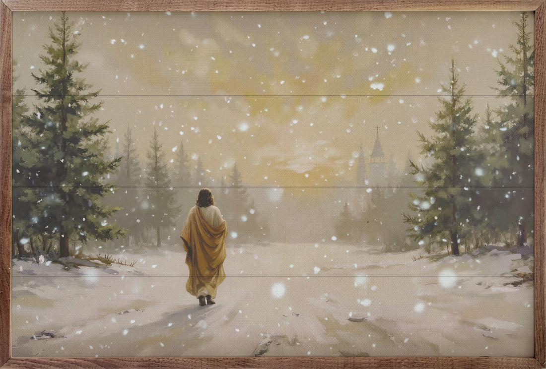 Jesus Walking In The Snow