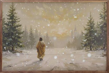 Jesus Walking In The Snow