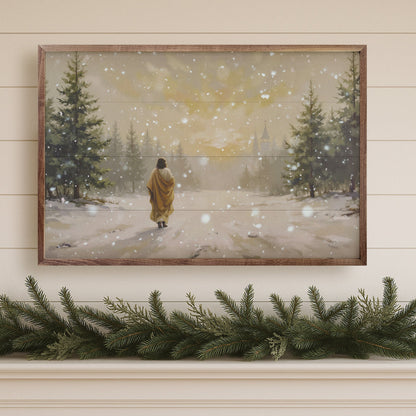 Jesus Walking In The Snow