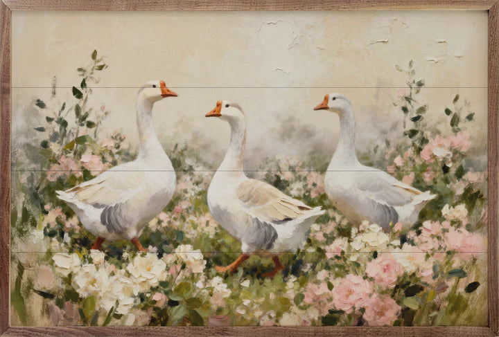 Geese in Flowers