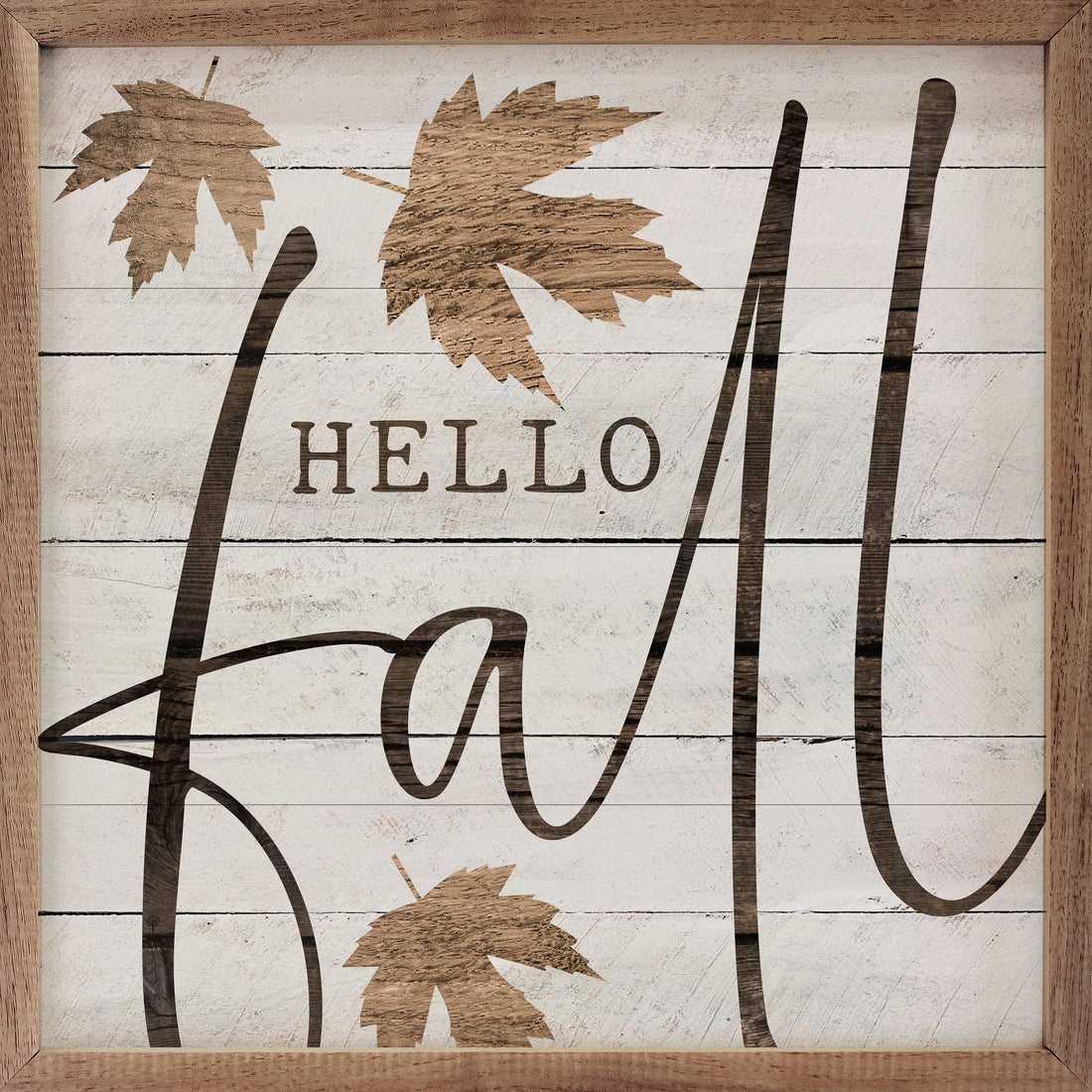 Hello Fall Leaf Whitewash