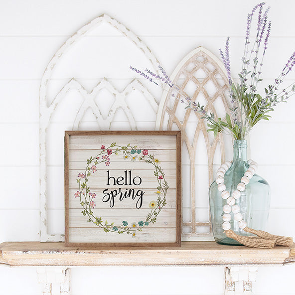 Hello Spring Wreath Whitewash