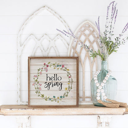 Hello Spring Wreath Whitewash