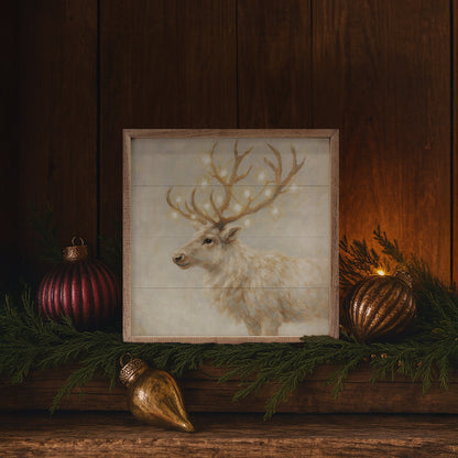 Holiday White Reindeer