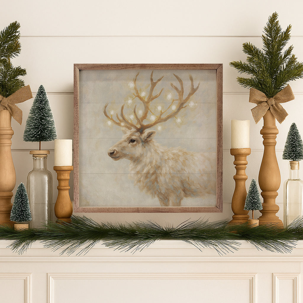 Holiday White Reindeer