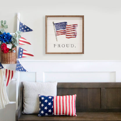 Proud American Flag White