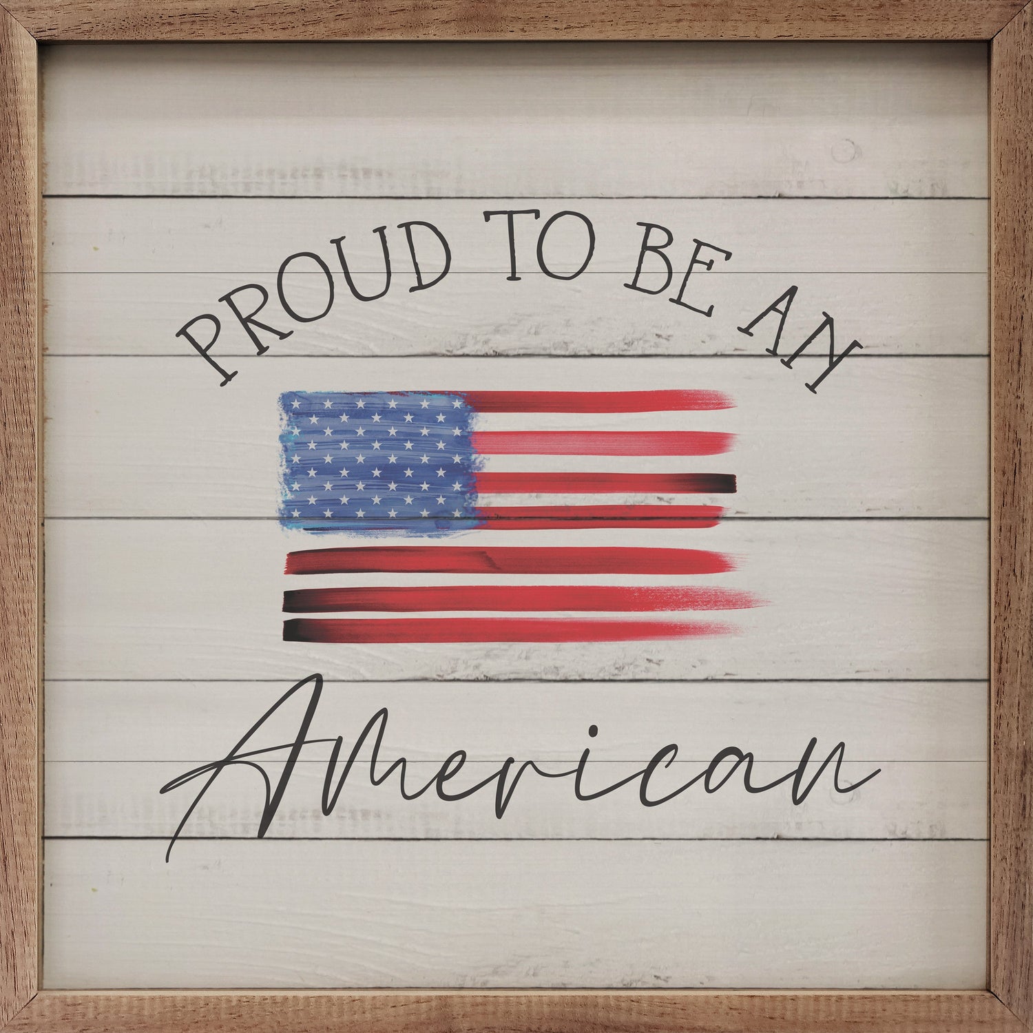 Proud To Be An American Flag Whitewash