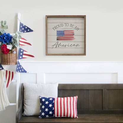 Proud To Be An American Flag Whitewash