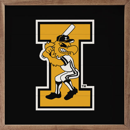 Vintage Bold Letter Baseball University Of Iowa Black