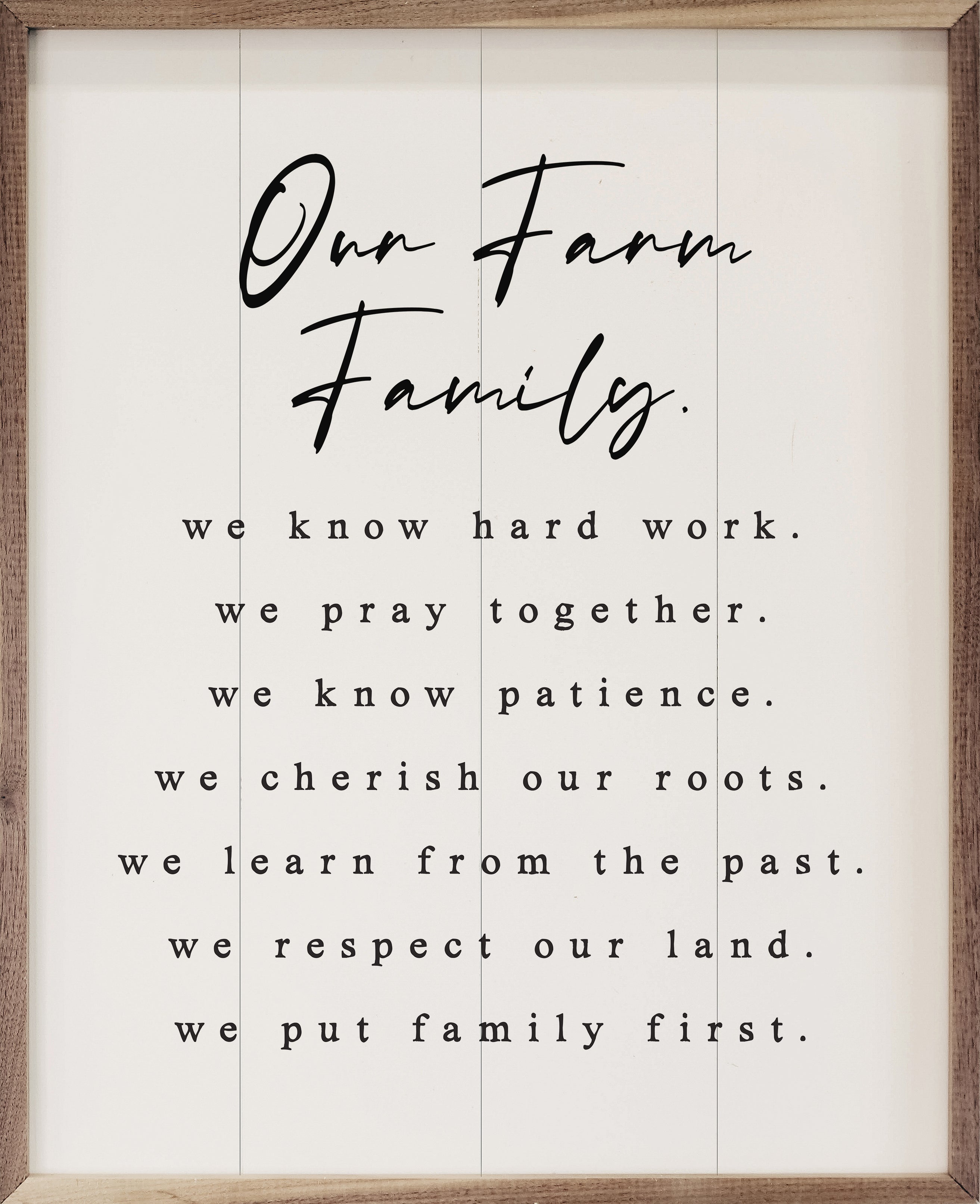 Our Farm Family Values White – Jennie's Homeshed