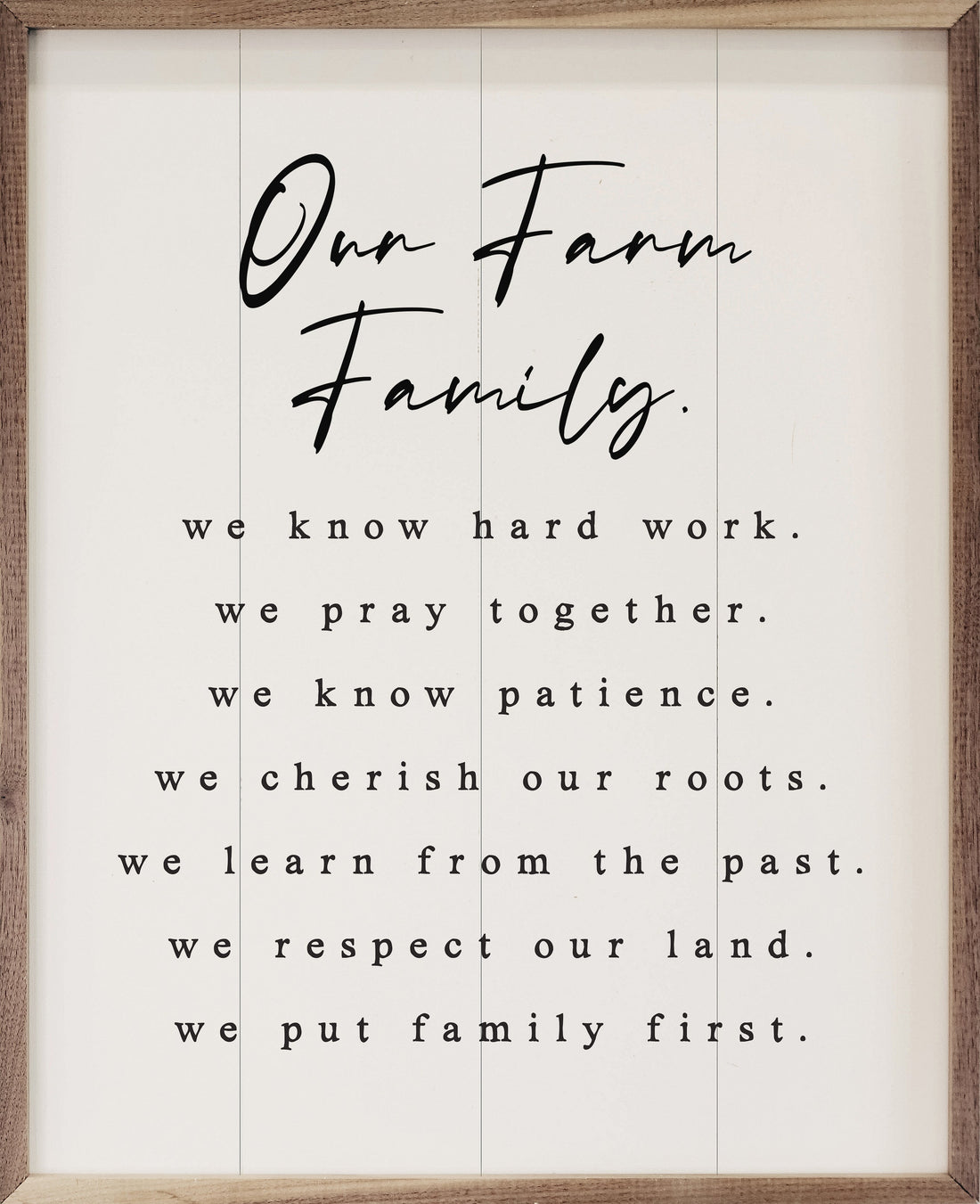 Our Farm Family Values White