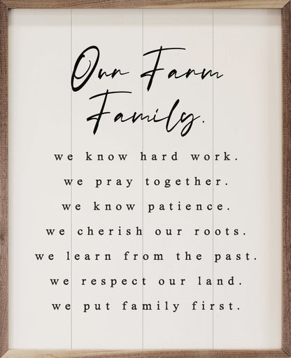 Our Farm Family Values White
