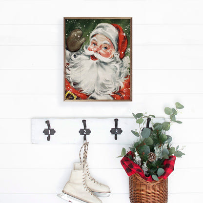 Santa With Snow Green