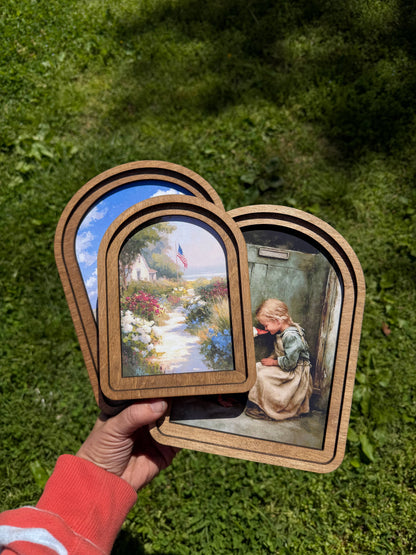 Arch Frame Art Moody Acorn Fall Autumn | Wood &amp; Canvas