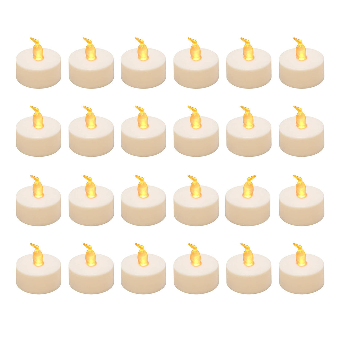Battery Operated LED Tea Lights, Amber - Set of 24