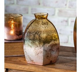 Stone Foil Hexagon Vase