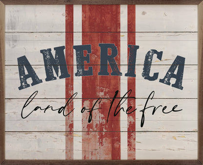 America Land Of The Free Stripes Whitewash