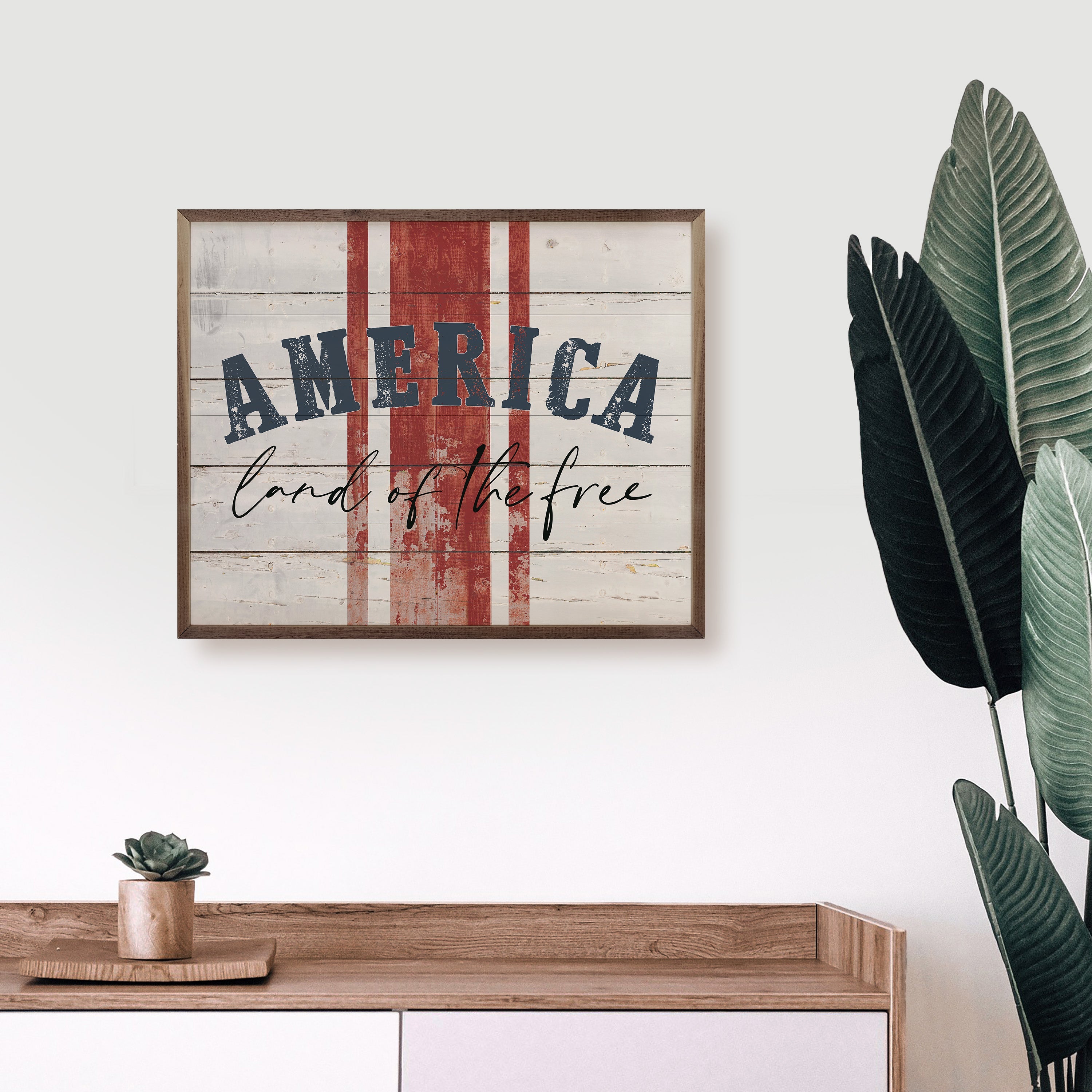 America Land Of The Free Stripes Whitewash