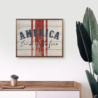 America Land Of The Free Stripes Whitewash