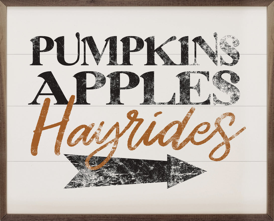 Pumpkins Apples Hayrides White
