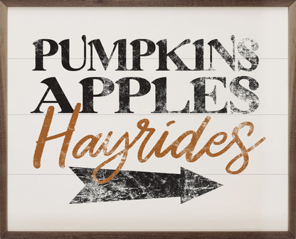 Pumpkins Apples Hayrides White