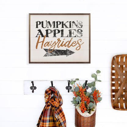 Pumpkins Apples Hayrides White