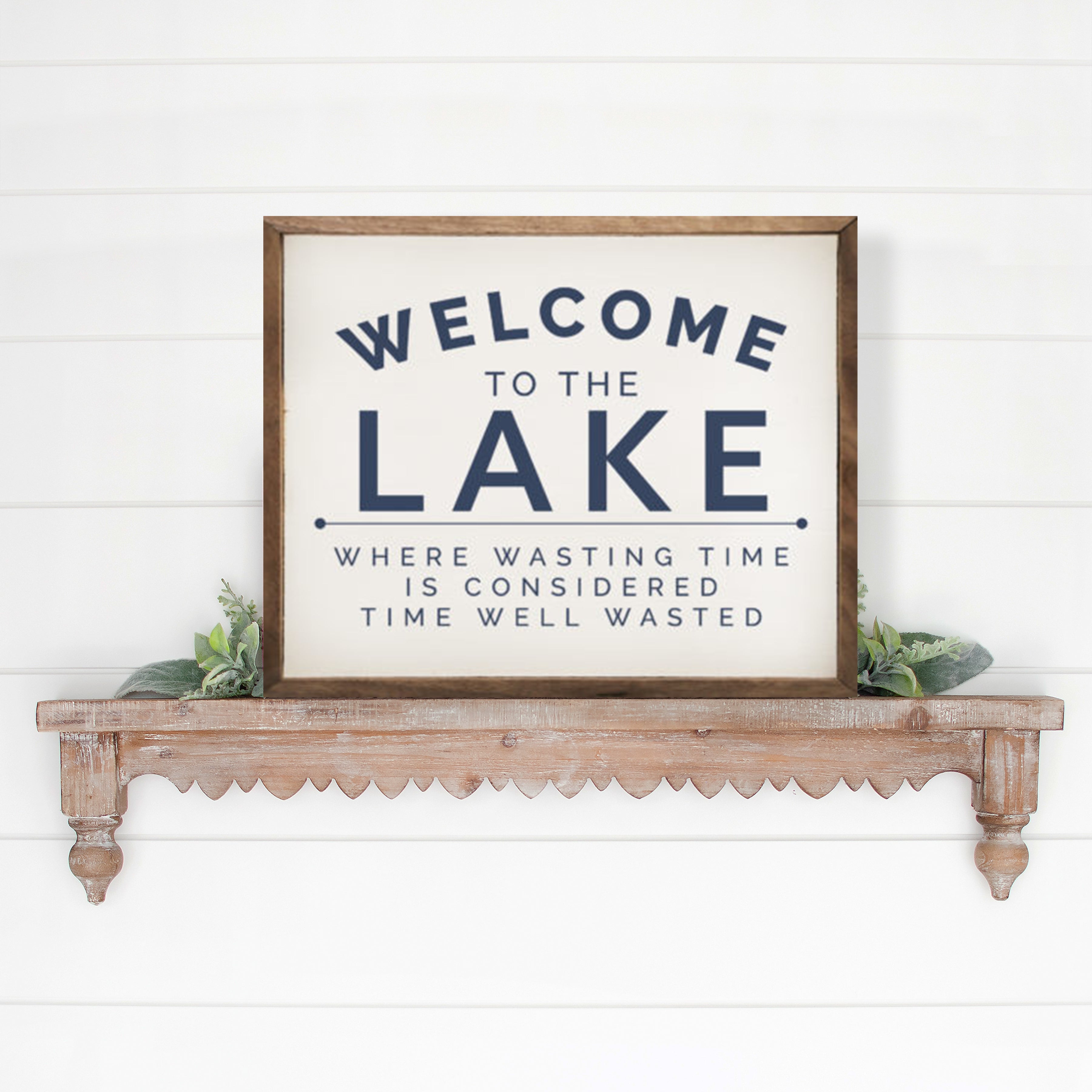 Welcome To The Lake Blue White